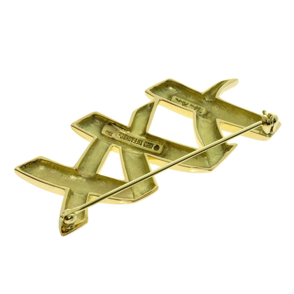 TIFFANY&Co. Brooch 18K Yellow Gold gold Triple Kiss Medium Women Used Authentic