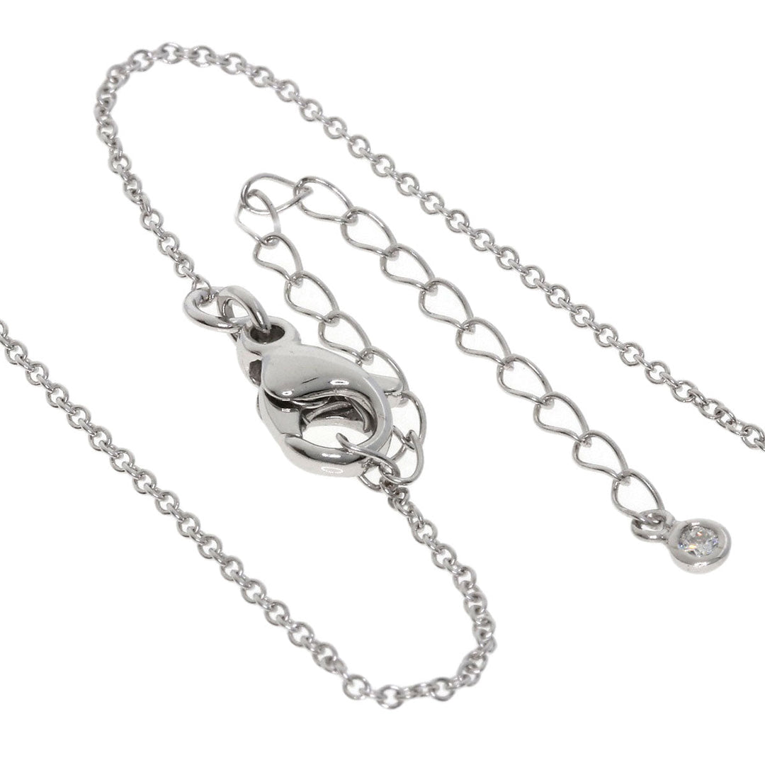 TIFFANY&Co. Necklace K18WG Silver Metrocross Women Used Authentic