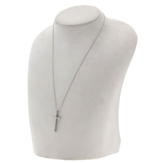 TIFFANY&Co. Necklace K18WG Silver Metrocross Women Used Authentic