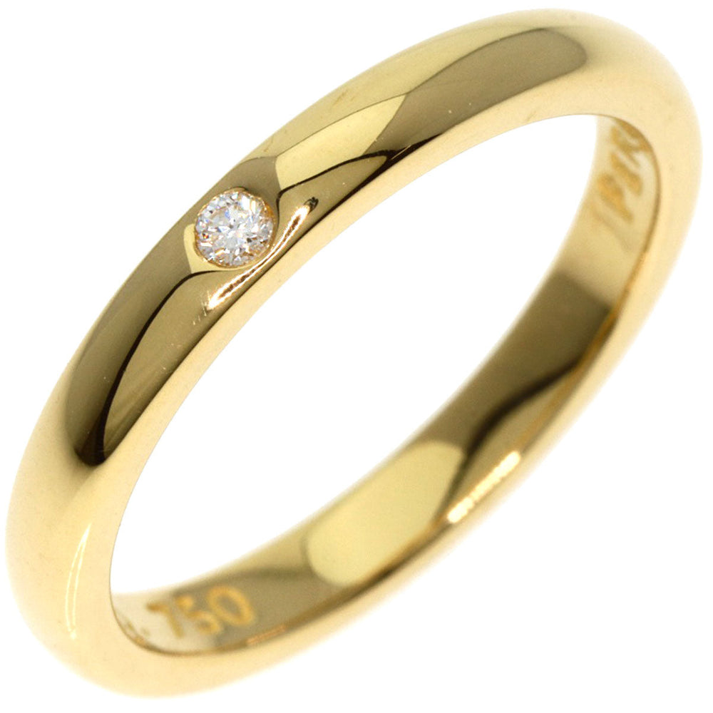 TIFFANY&Co. Ring 18K Yellow Gold gold Classic Band 1P Diamond Women Used Authentic