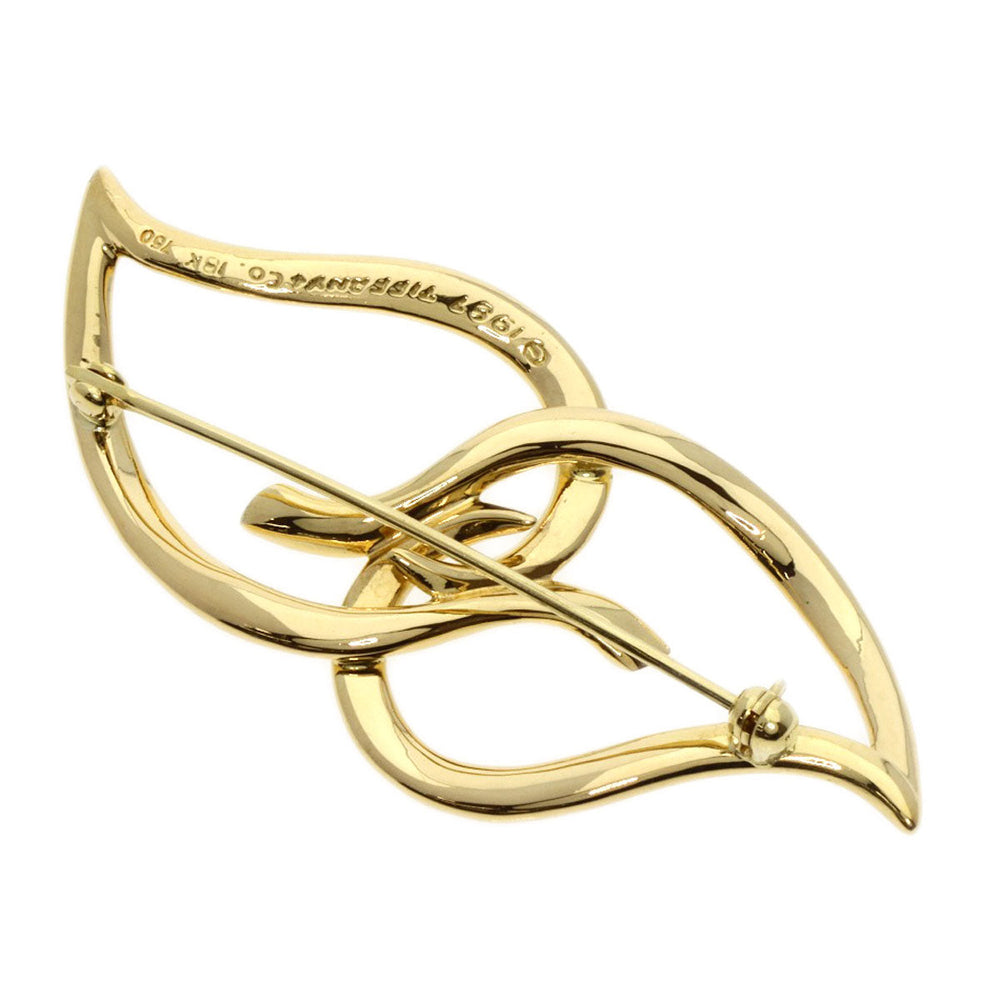 TIFFANY&Co. Brooch 18K Yellow Gold gold double leaf