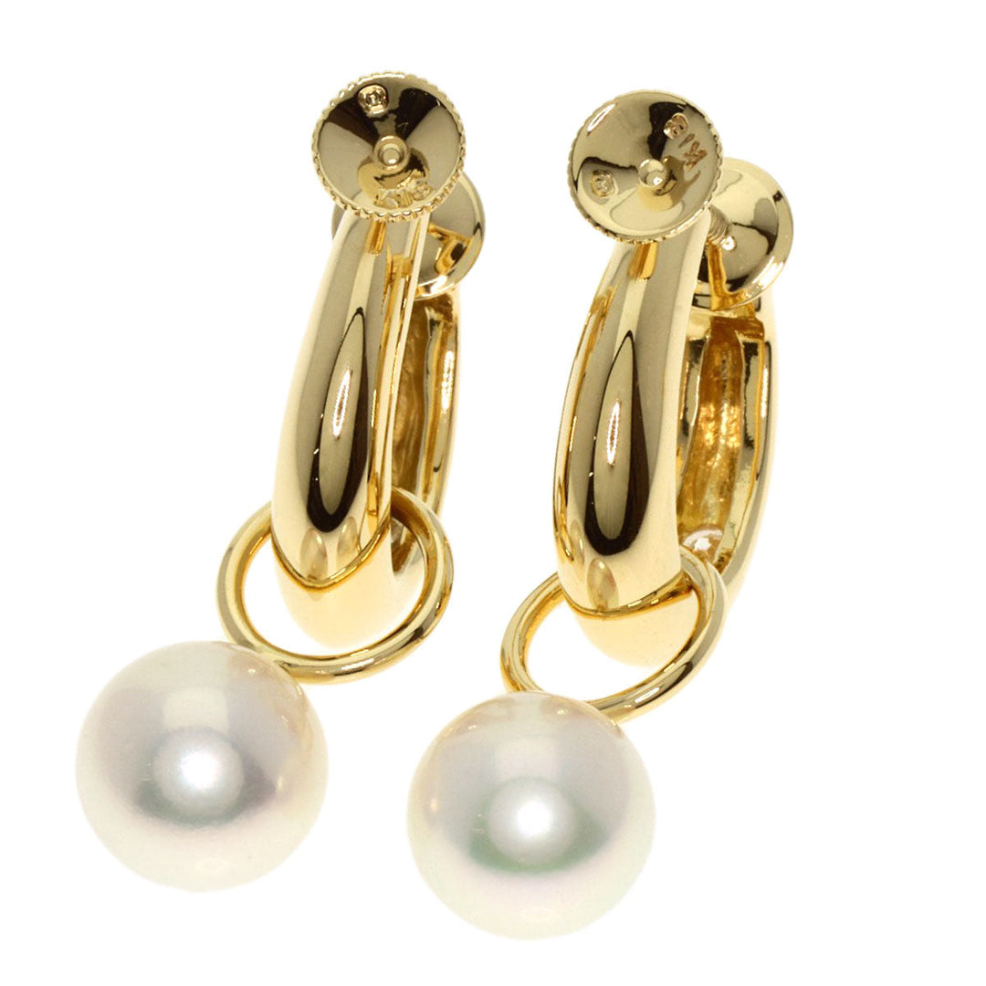 MIKIMOTO Earring 18K Yellow Gold gold Pearl Diamond Replacement TOP Set