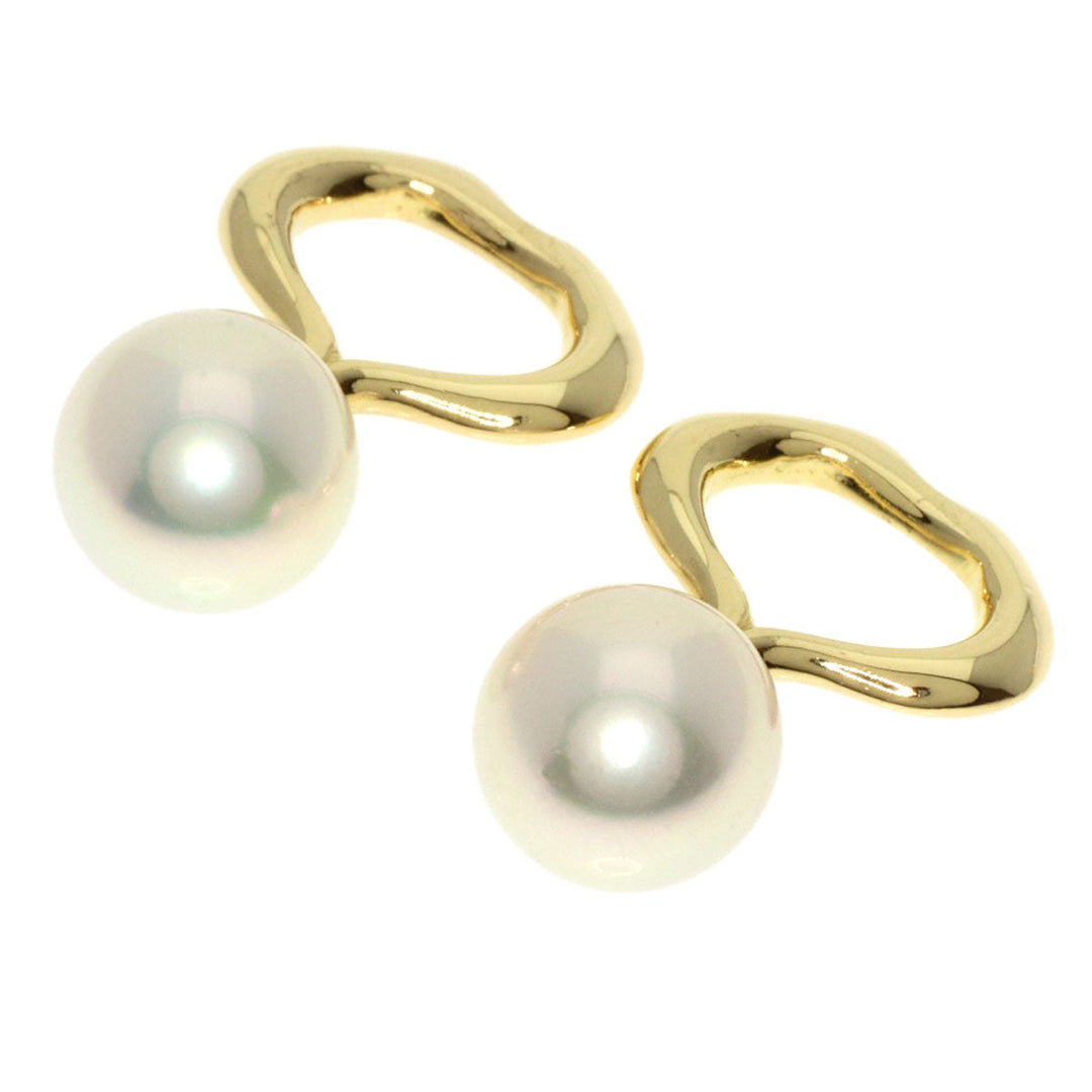 MIKIMOTO Earring 18K Yellow Gold gold Pearl Diamond Replacement TOP Set