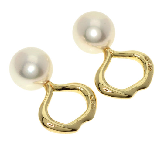 MIKIMOTO Earring 18K Yellow Gold gold Pearl Diamond Replacement TOP Set