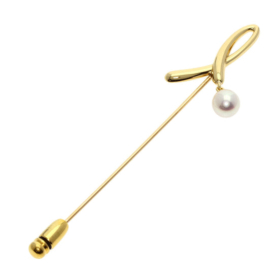 MIKIMOTO Brooch 18K Yellow Gold gold Pearl Pin Brooch Women Used Authentic