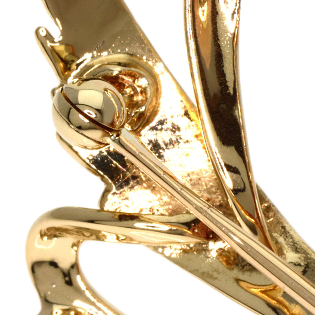 MIKIMOTO Brooch K14YG gold Pearl pearl diamond Women Used Authentic