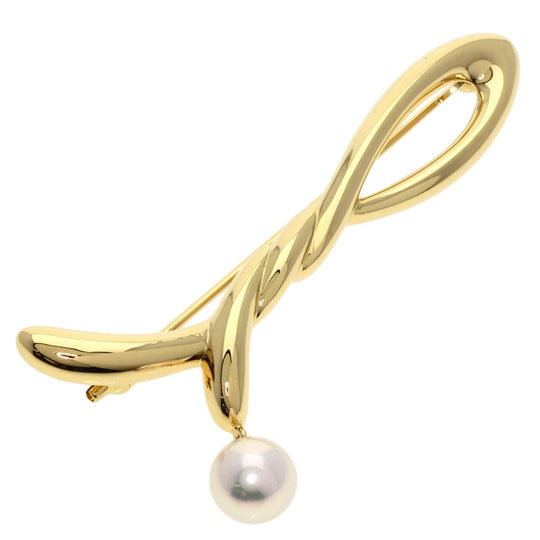 MIKIMOTO Brooch 18K Yellow Gold gold Pearl Women Used Authentic
