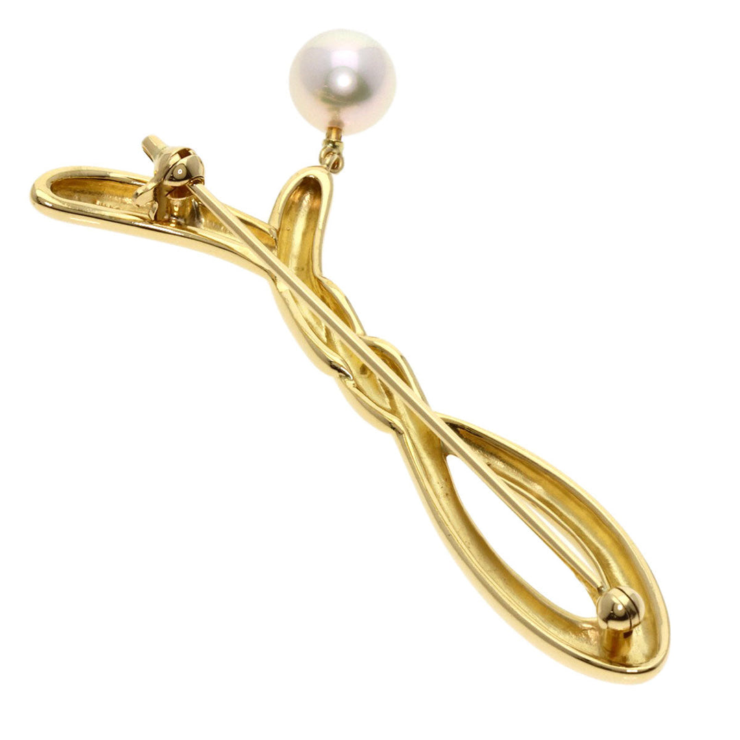 MIKIMOTO Brooch 18K Yellow Gold gold Pearl Women Used Authentic