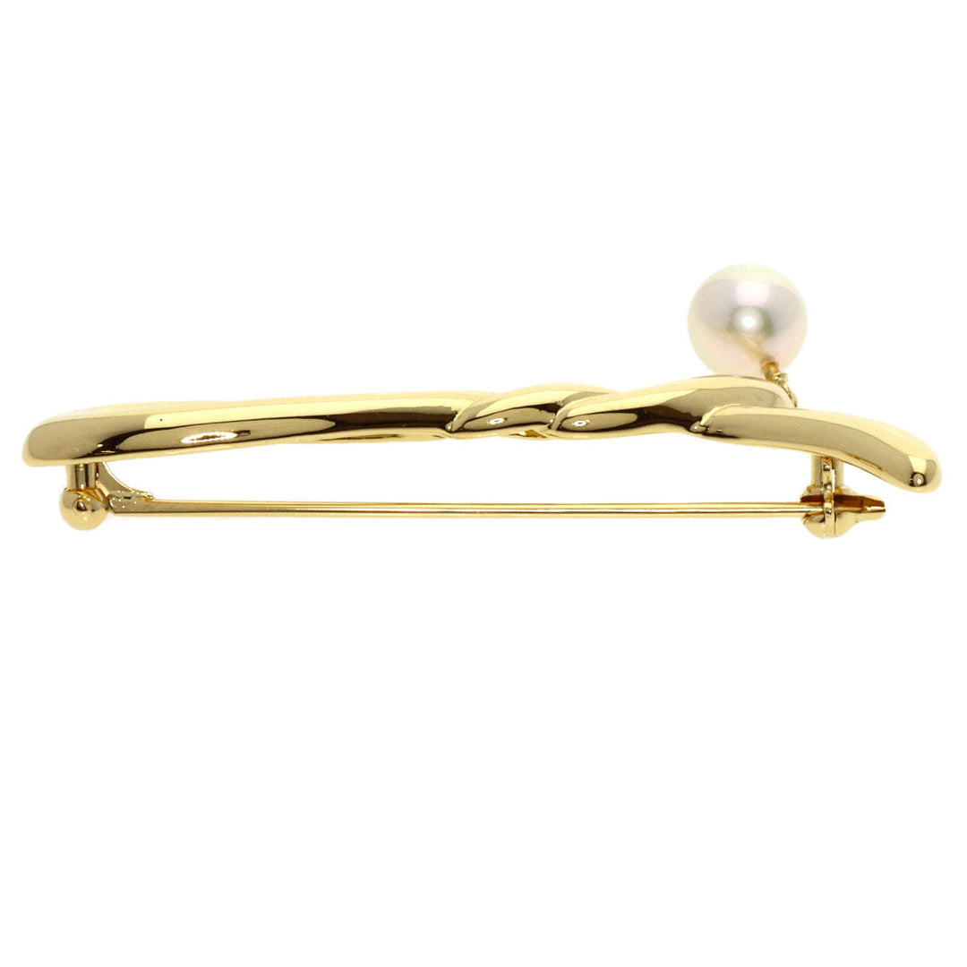 MIKIMOTO Brooch 18K Yellow Gold gold Pearl Women Used Authentic