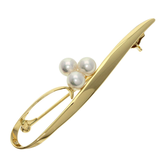 MIKIMOTO Brooch 18K Yellow Gold gold Pearl Women Used Authentic