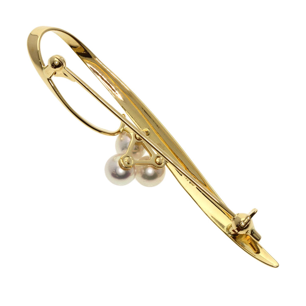 MIKIMOTO Brooch 18K Yellow Gold gold Pearl Women Used Authentic