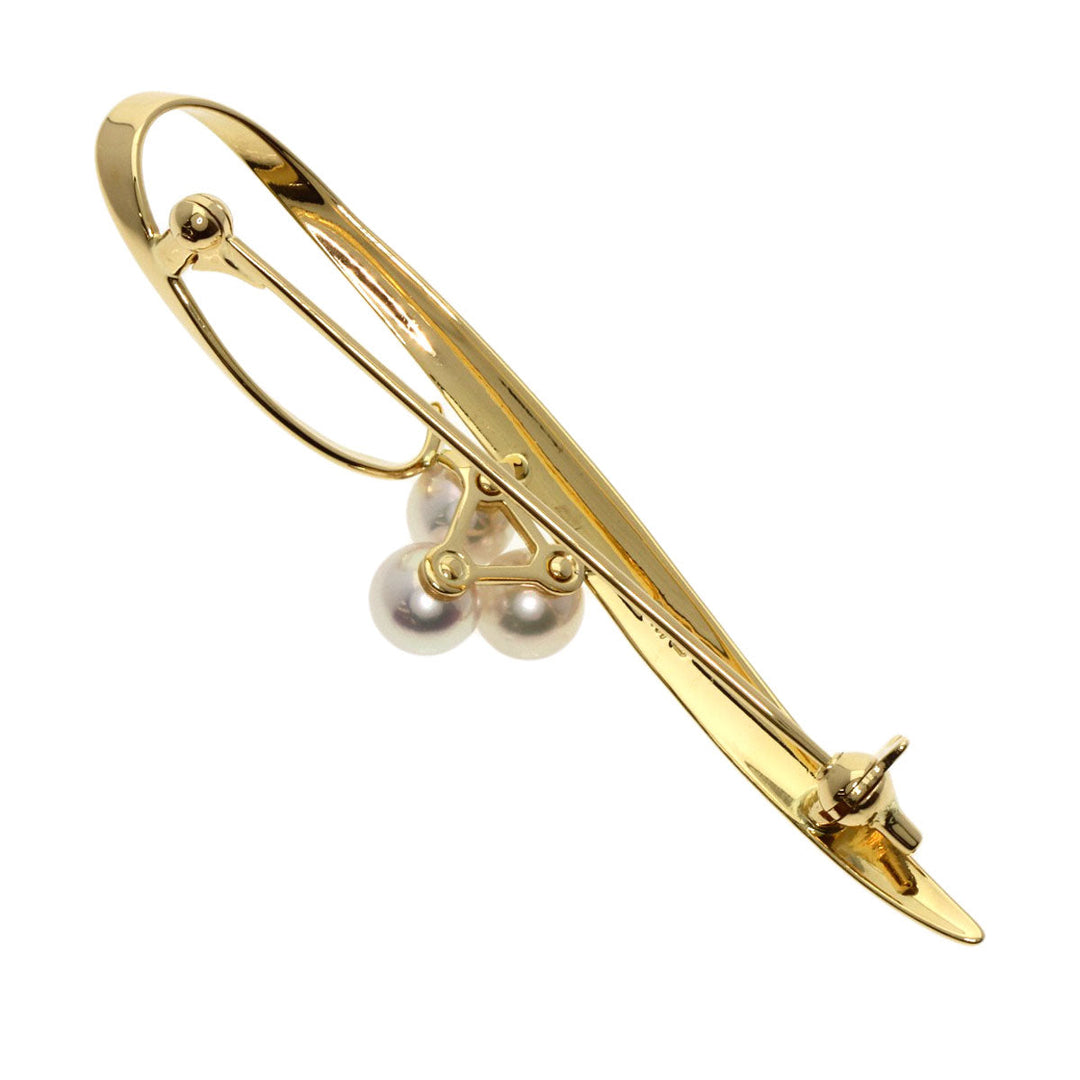 MIKIMOTO Brooch 18K Yellow Gold gold Pearl Women Used Authentic