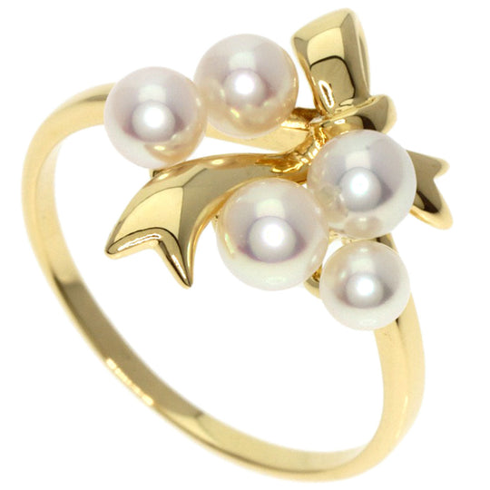 MIKIMOTO Ring 18K Yellow Gold gold Baby Pearl Ribbon Women Used Authentic