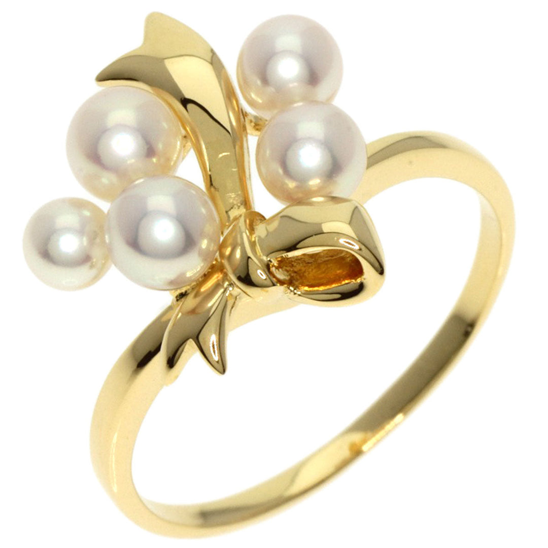 MIKIMOTO Ring 18K Yellow Gold gold Baby Pearl Ribbon Women Used Authentic