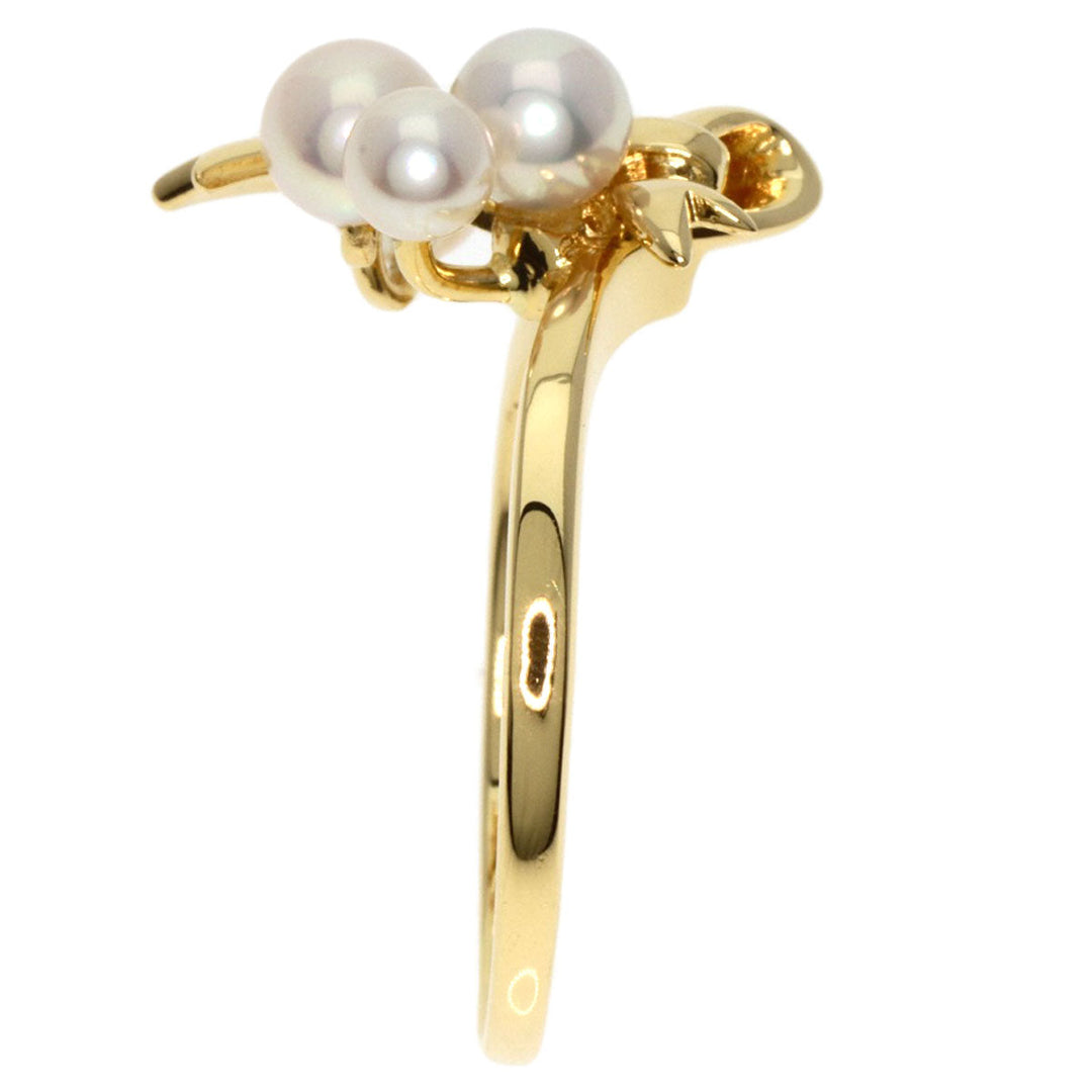 MIKIMOTO Ring 18K Yellow Gold gold Baby Pearl Ribbon Women Used Authentic
