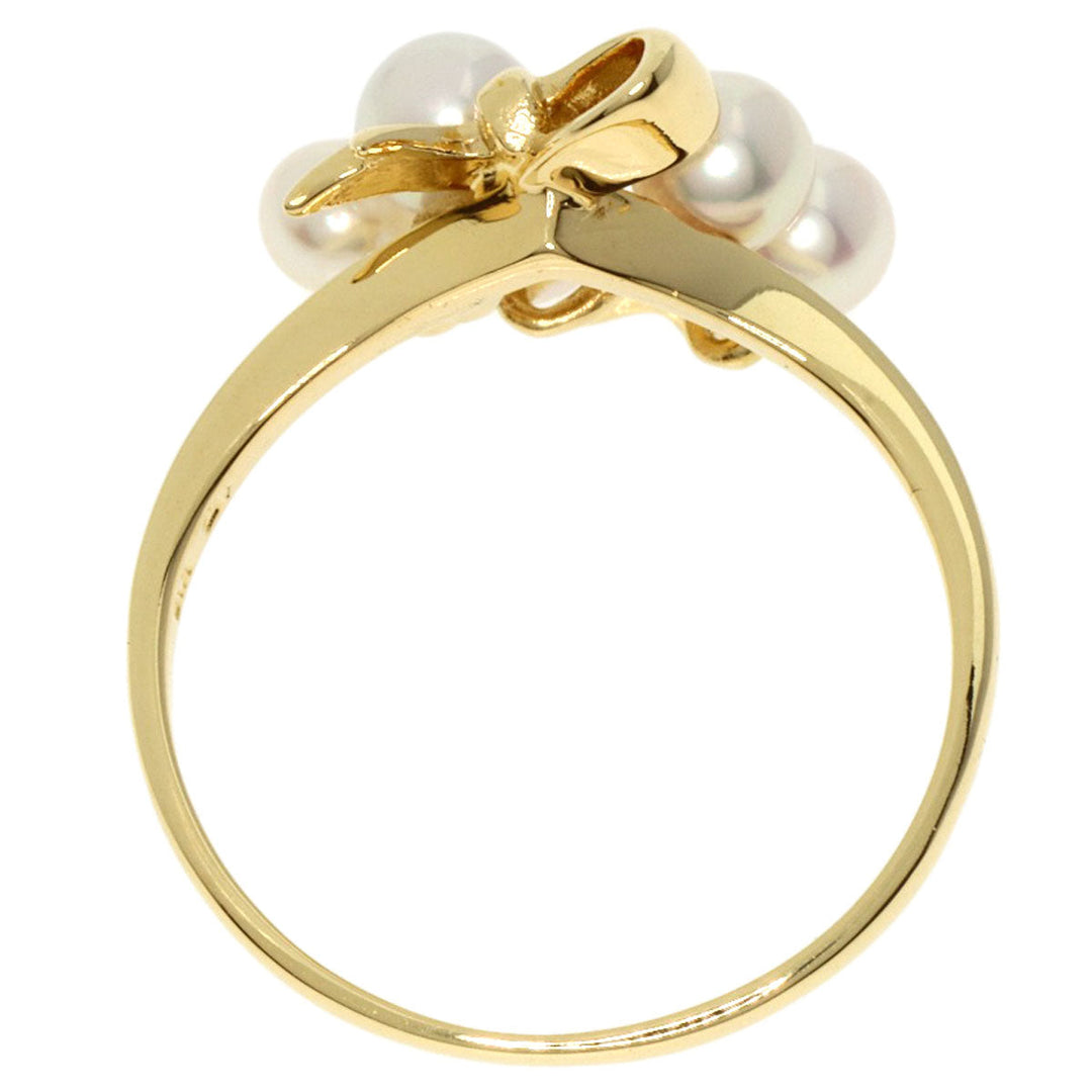 MIKIMOTO Ring 18K Yellow Gold gold Baby Pearl Ribbon Women Used Authentic