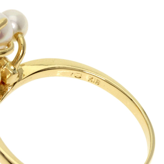 MIKIMOTO Ring 18K Yellow Gold gold Baby Pearl Ribbon Women Used Authentic