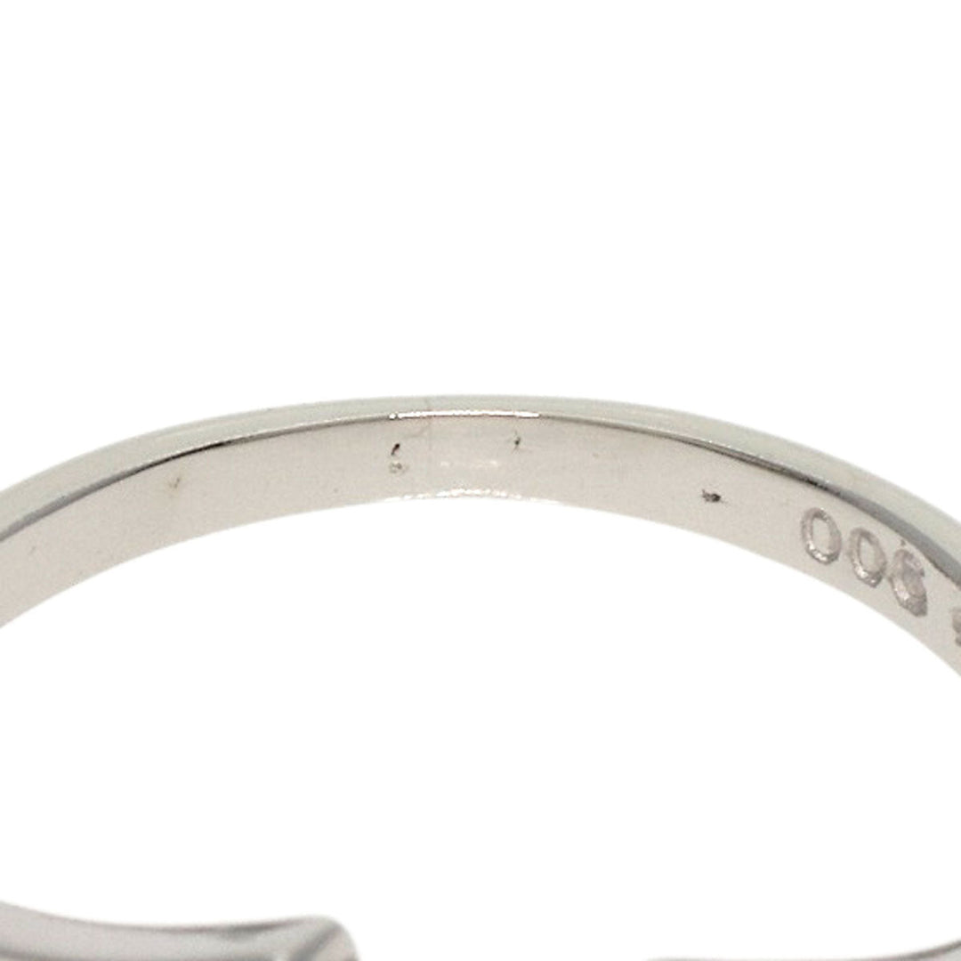 MIKIMOTO Ring PT900 Silver Pearl 2P Diamond Women Used Authentic