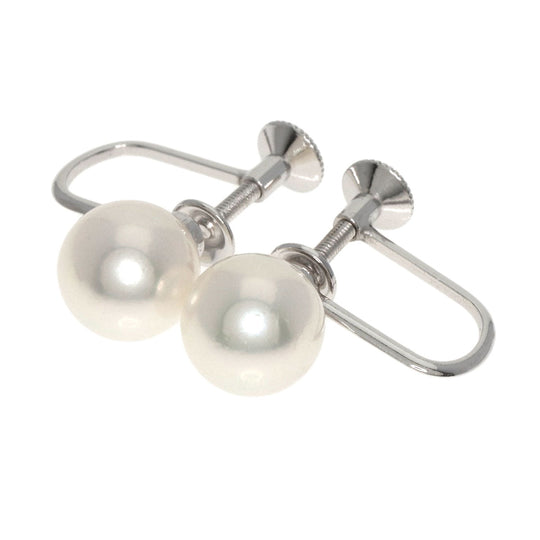 MIKIMOTO Earring K14WG Silver Pearl Women Used Authentic