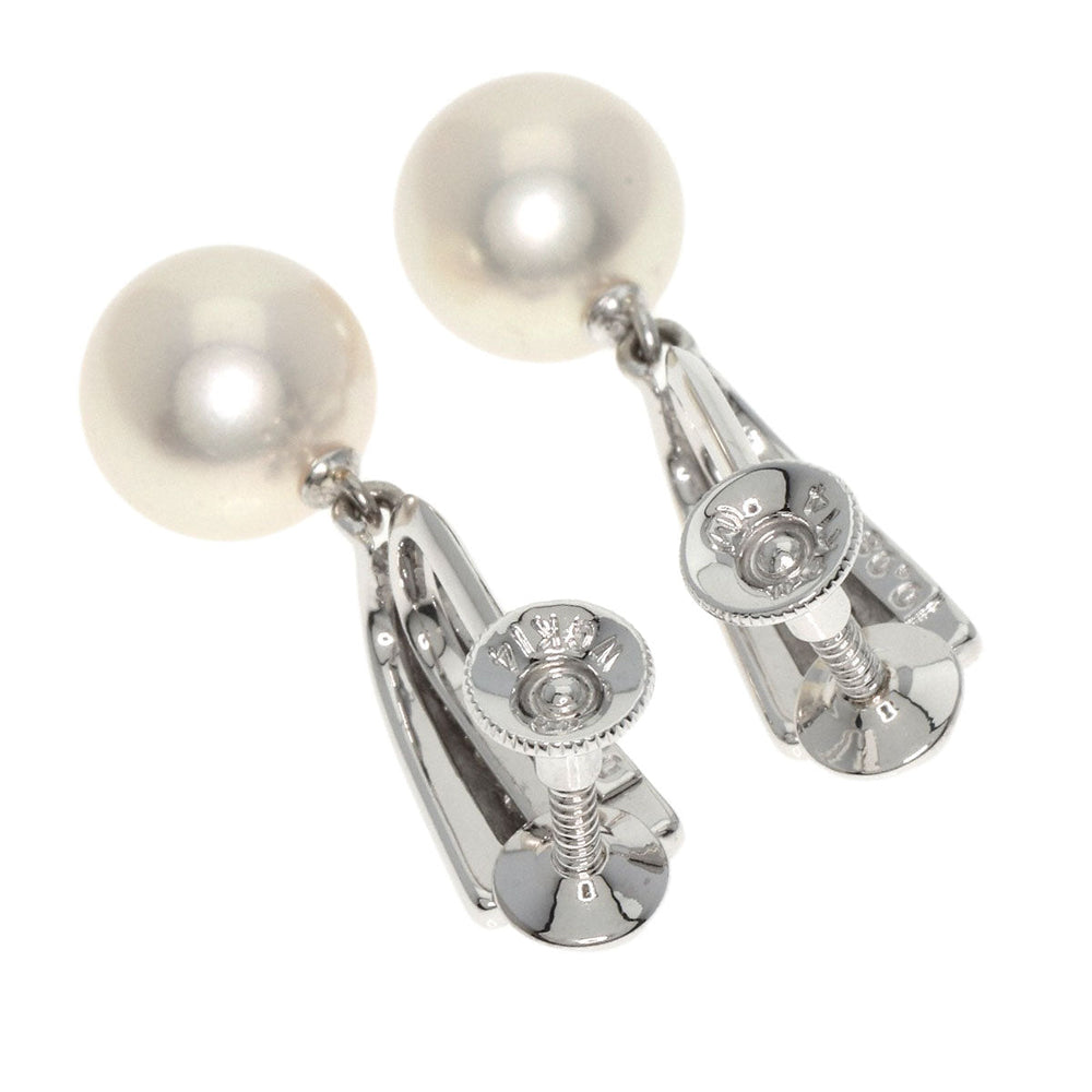 MIKIMOTO Earring K14WG Silver Pearl pearl diamond Women Used Authentic