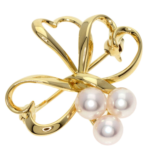 MIKIMOTO Brooch 18K Yellow Gold gold Pearl Women Used Authentic
