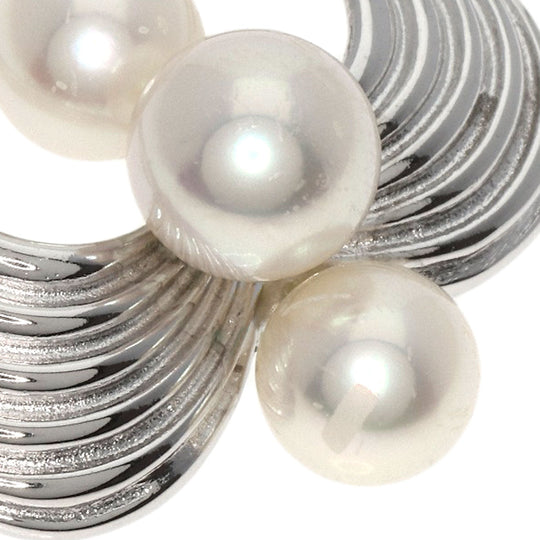 MIKIMOTO Necklace K14WG Silver Pearl Women Used Authentic