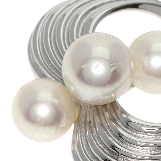 MIKIMOTO Necklace K14WG Silver Pearl Women Used Authentic