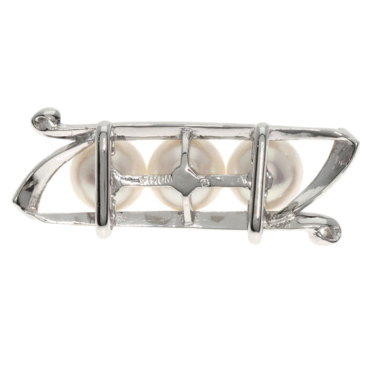 MIKIMOTO Obi closure K14WG Silver Pearl Women Used Authentic