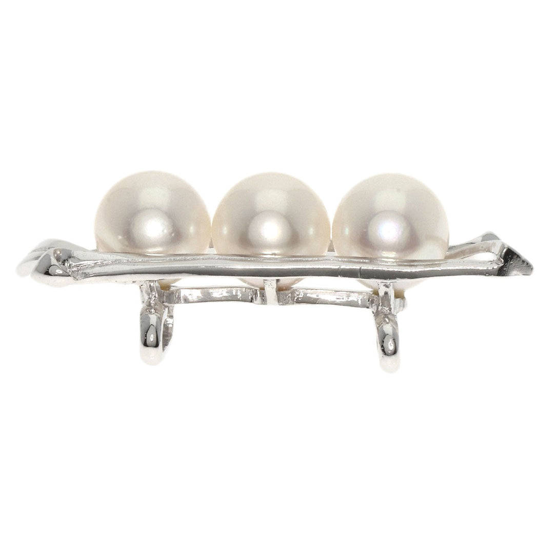 MIKIMOTO Obi closure K14WG Silver Pearl Women Used Authentic