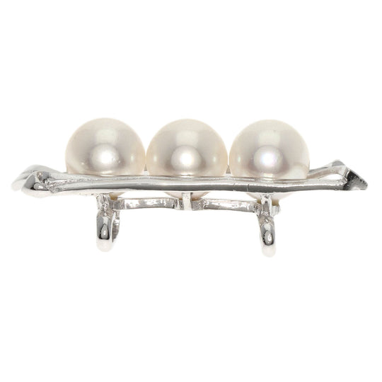 MIKIMOTO Obi closure K14WG Silver Pearl Women Used Authentic