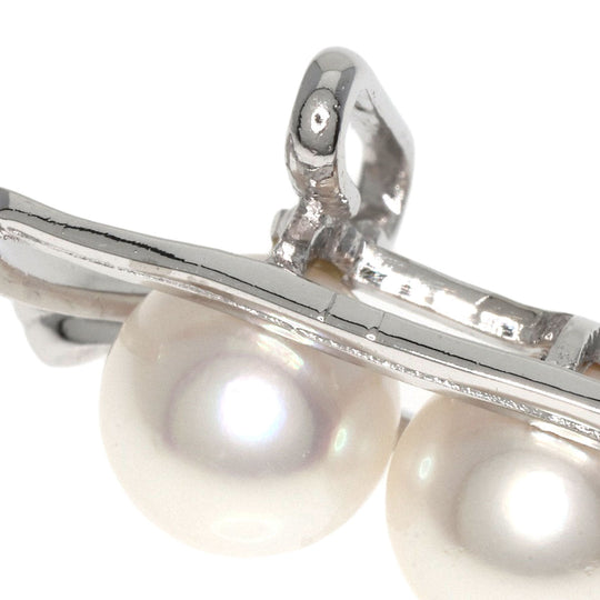 MIKIMOTO Obi closure K14WG Silver Pearl Women Used Authentic