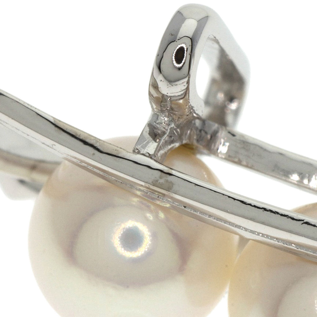 MIKIMOTO Obi closure K14WG Silver Pearl Women Used Authentic