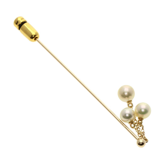 MIKIMOTO Brooch K14WG gold Pearl Pin Brooch