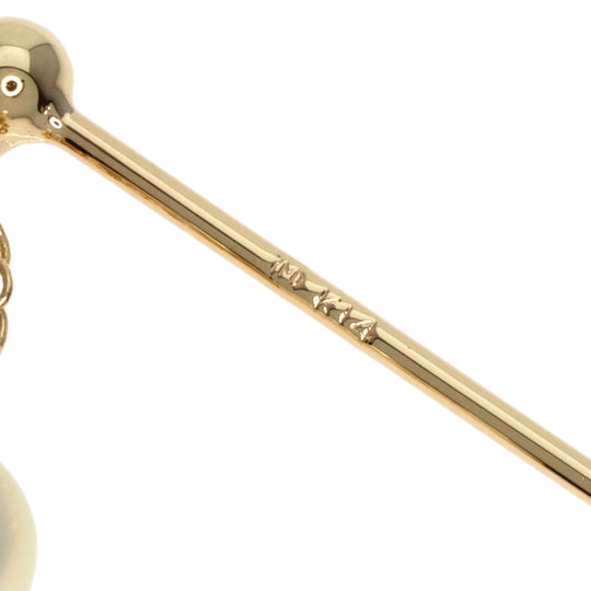 MIKIMOTO Brooch K14WG gold Pearl Pin Brooch