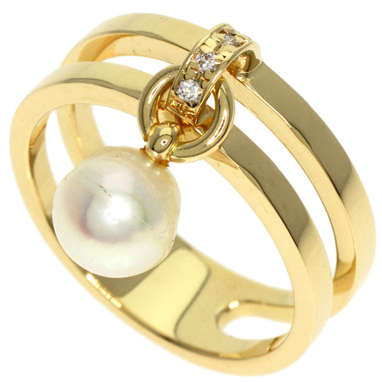 MIKIMOTO Ring 18K Yellow Gold gold Pearl pearl diamond Women Used Authentic