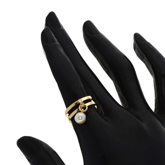 MIKIMOTO Ring 18K Yellow Gold gold Pearl pearl diamond Women Used Authentic