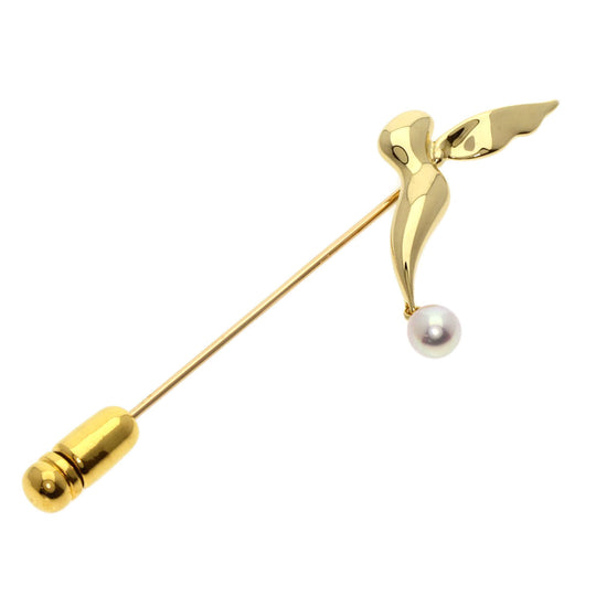 MIKIMOTO Brooch 18K Yellow Gold gold Pearl Pin Brooch Women Used Authentic