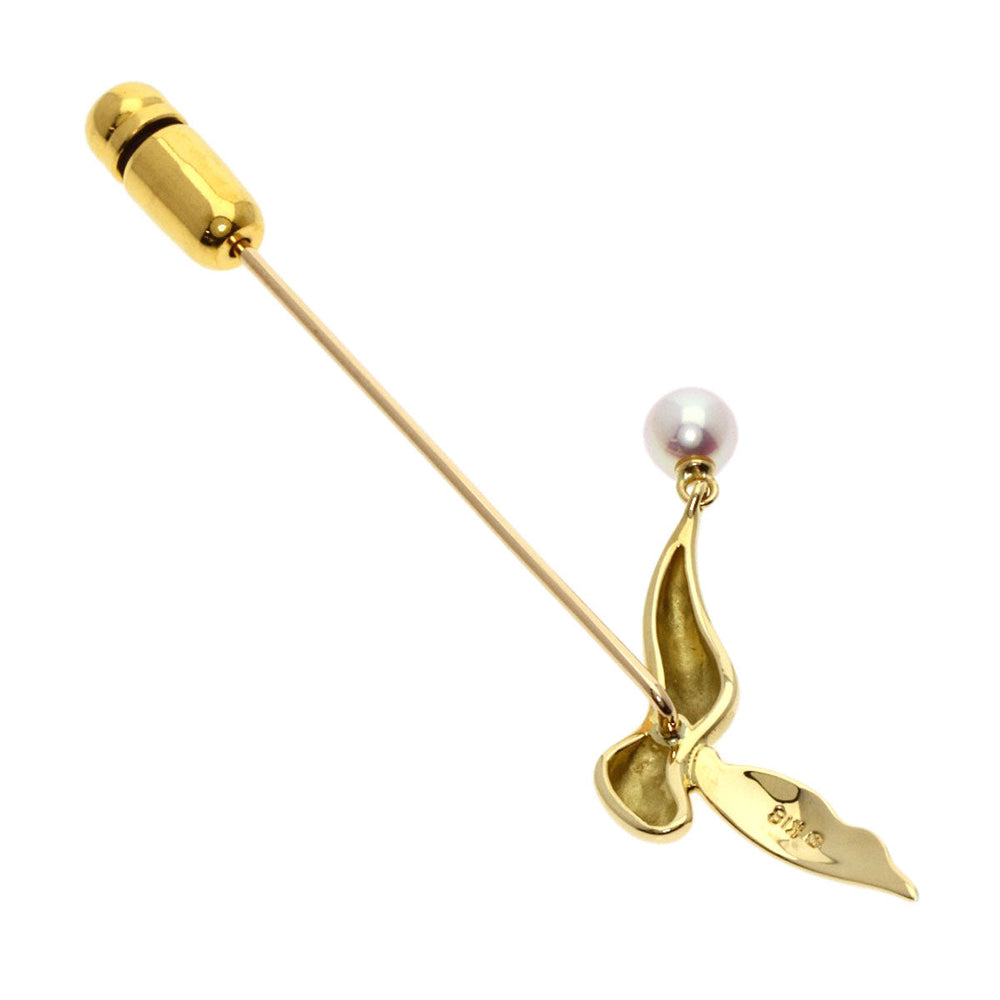 MIKIMOTO Brooch 18K Yellow Gold gold Pearl Pin Brooch Women Used Authentic