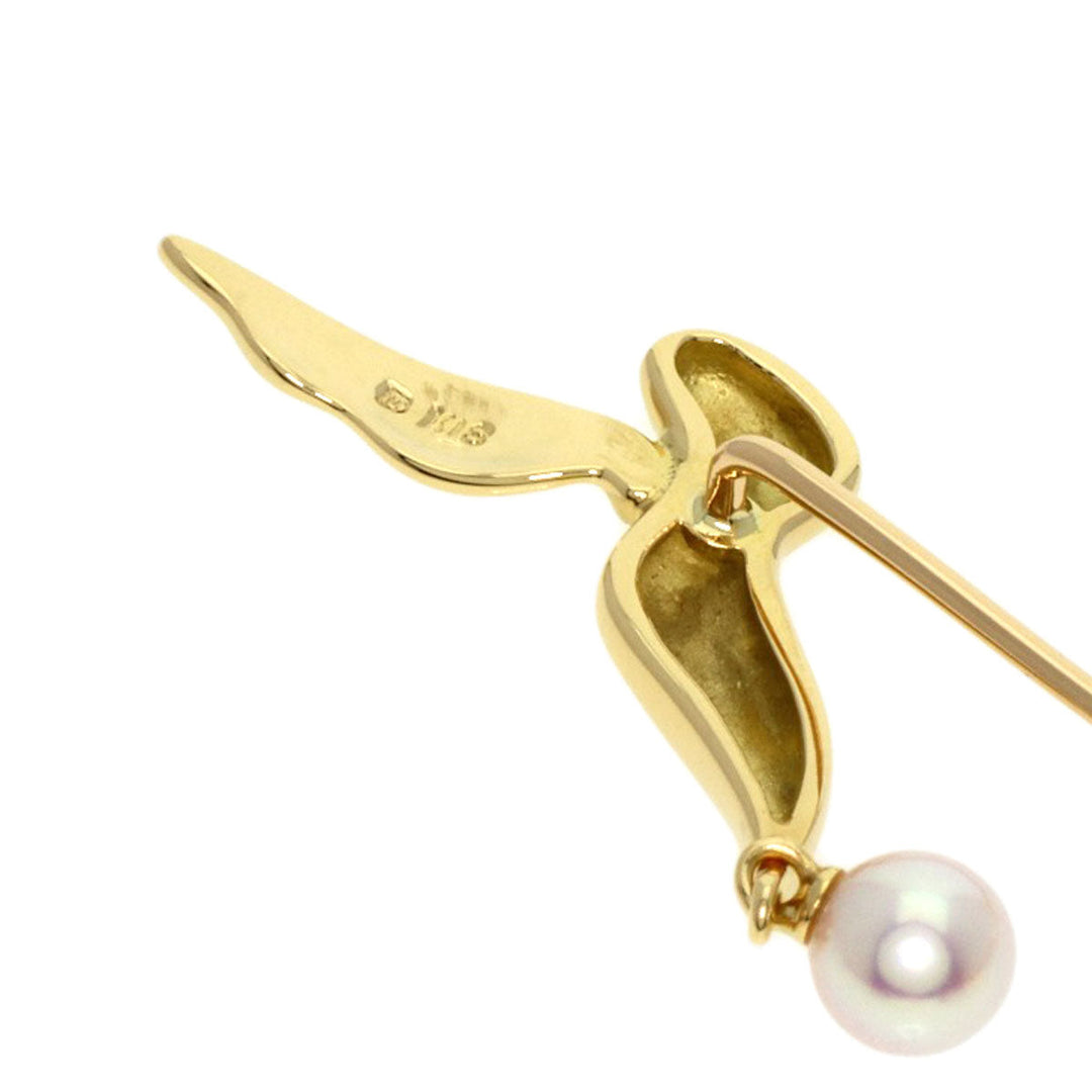 MIKIMOTO Brooch 18K Yellow Gold gold Pearl Pin Brooch Women Used Authentic