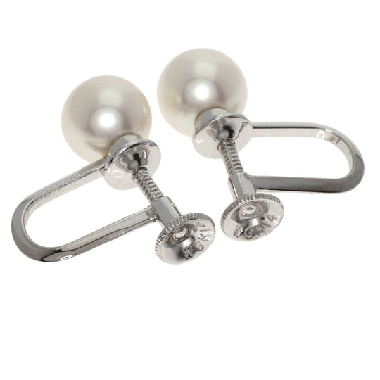 MIKIMOTO Earring K14WG Silver Pearl Women Used Authentic