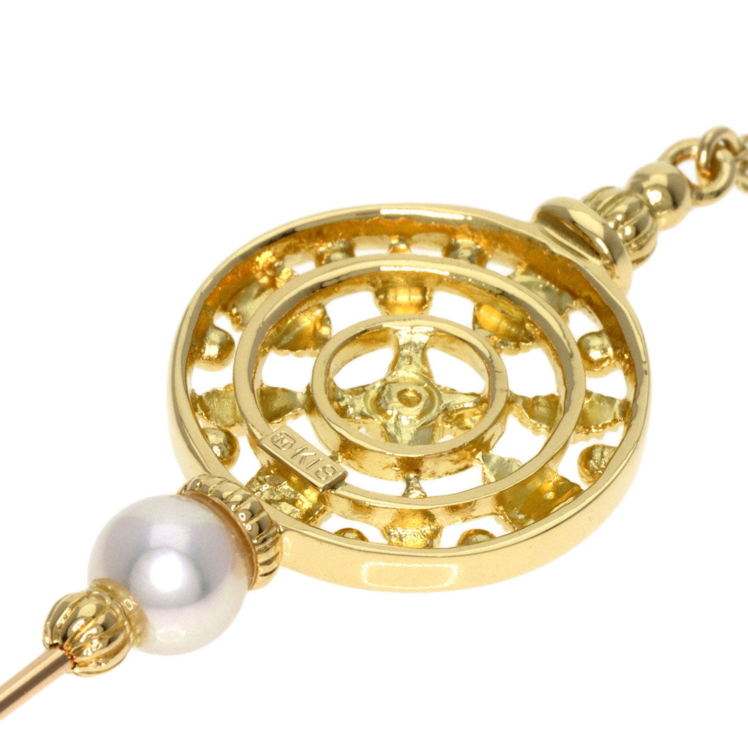 MIKIMOTO Brooch 18K Yellow Gold gold Pearl Diamond Pin Brooch