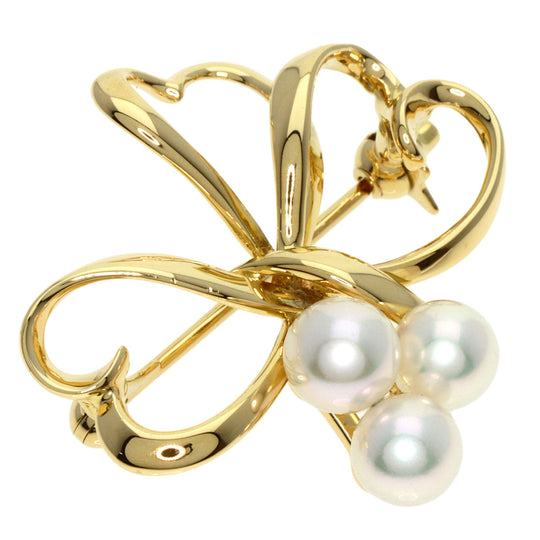 MIKIMOTO Brooch 18K Yellow Gold gold Pearl Women Used Authentic