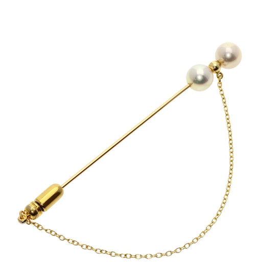 MIKIMOTO Brooch 18K Yellow Gold gold Pearl Pin Brooch Women Used Authentic