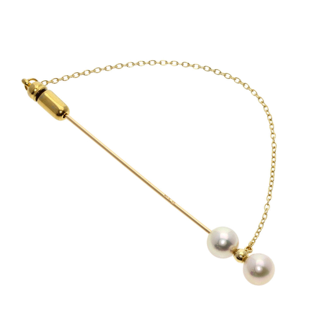 MIKIMOTO Brooch 18K Yellow Gold gold Pearl Pin Brooch Women Used Authentic