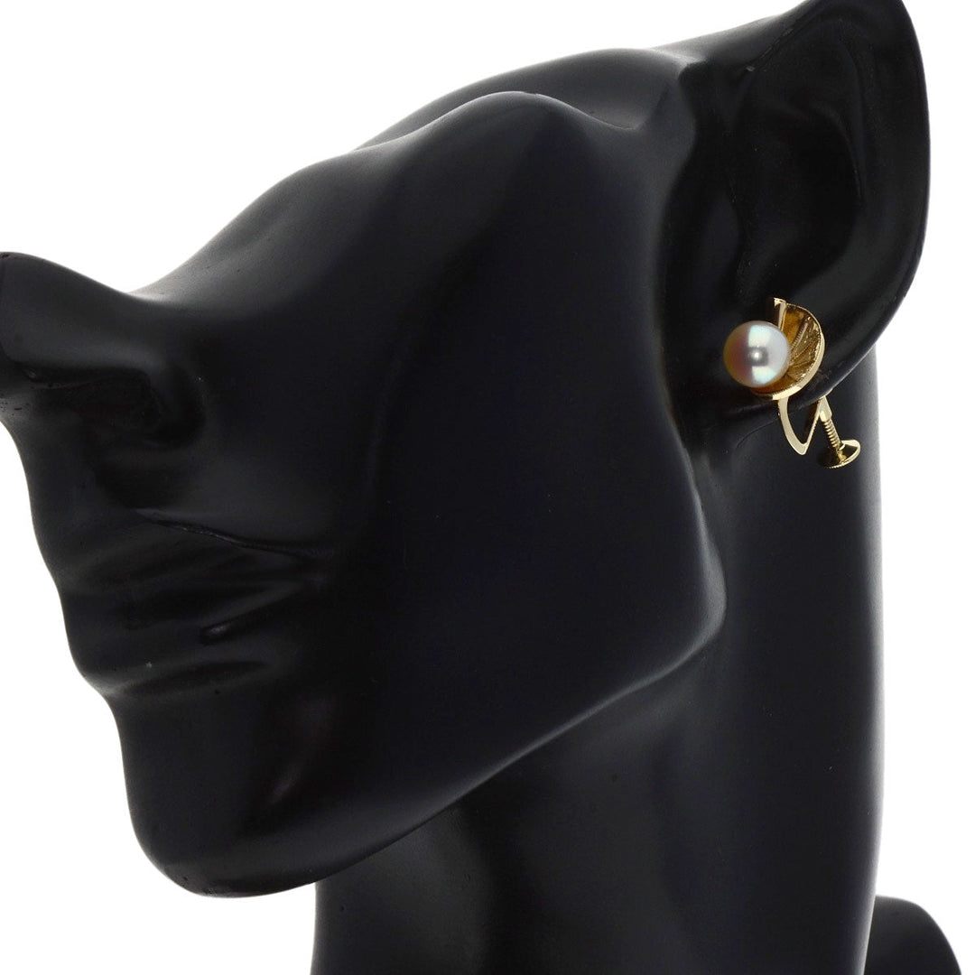 MIKIMOTO Earring K14YG gold Pearl