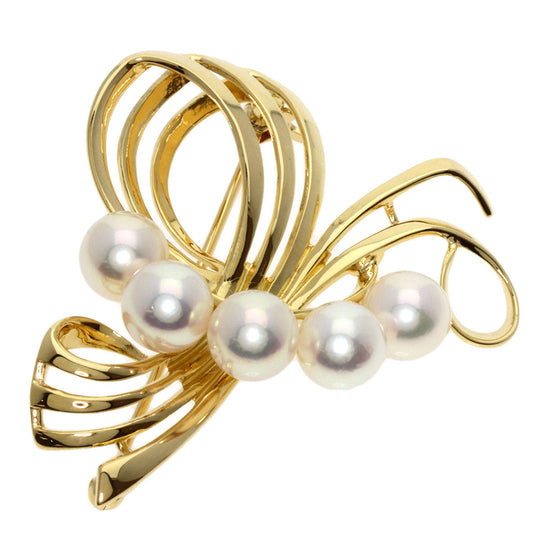 MIKIMOTO Brooch 18K Yellow Gold gold Pearl Women Used Authentic