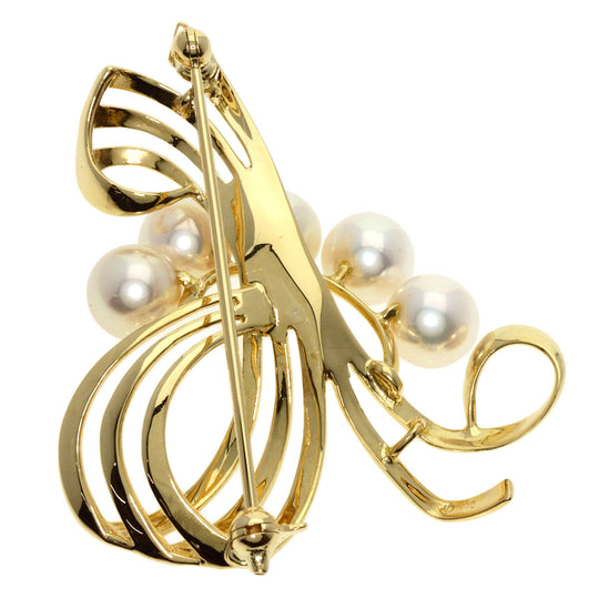 MIKIMOTO Brooch 18K Yellow Gold gold Pearl Women Used Authentic