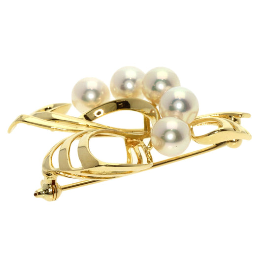 MIKIMOTO Brooch 18K Yellow Gold gold Pearl Women Used Authentic