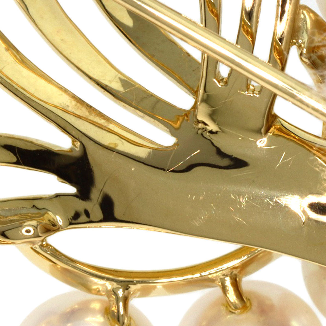 MIKIMOTO Brooch 18K Yellow Gold gold Pearl Women Used Authentic