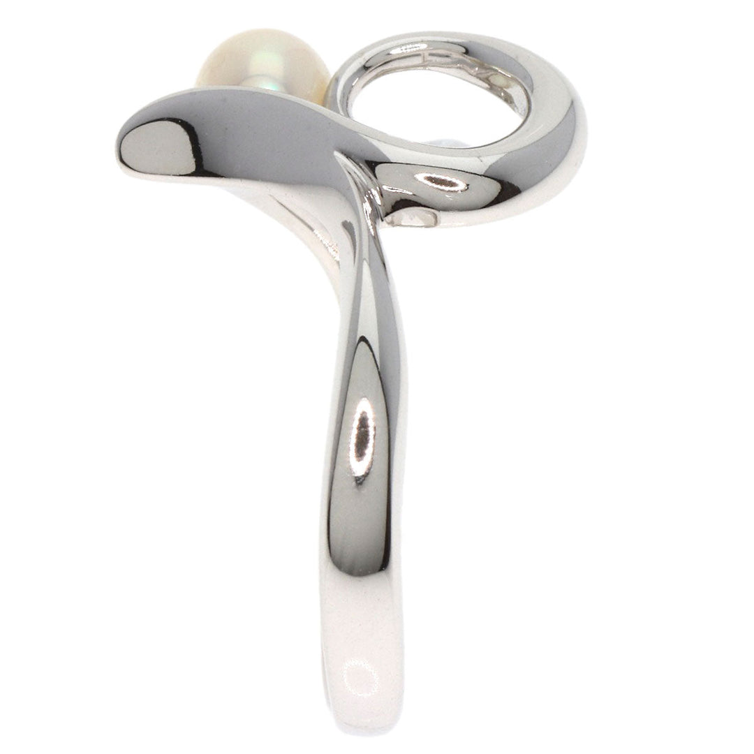 MIKIMOTO Ring K18WG gold Heart Motif Baby Pearl Pearl Diamond